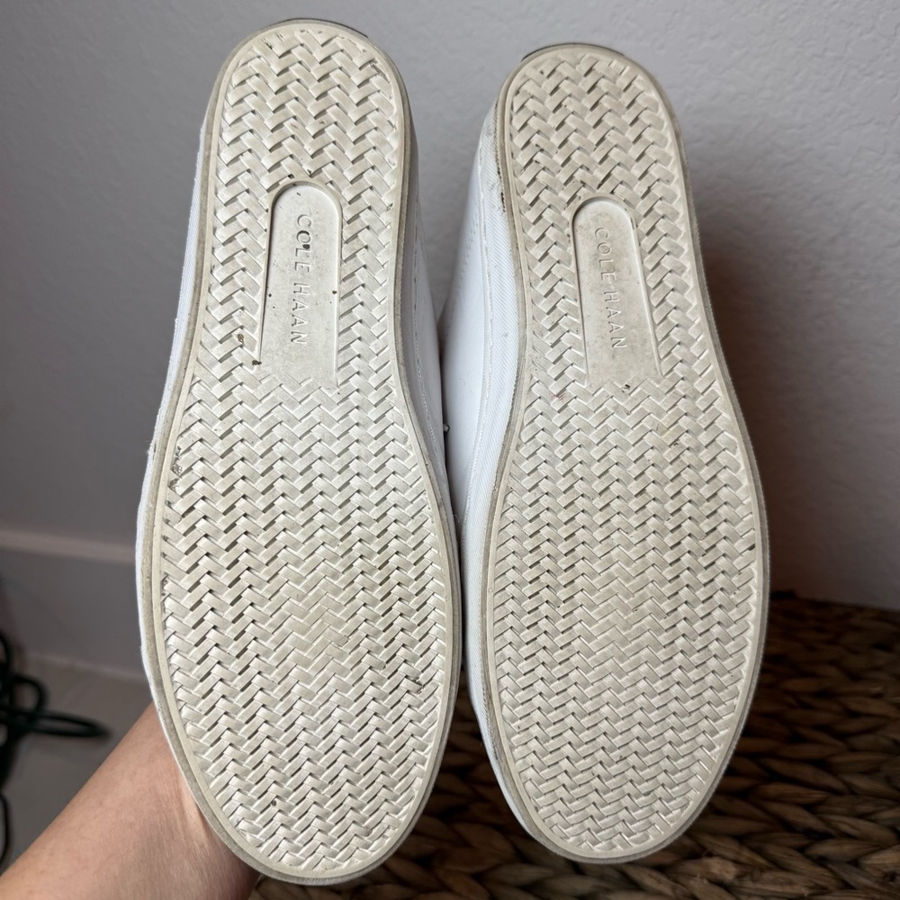 Cole Haan Women's White Leather Sneakers - Picture 6 of 7